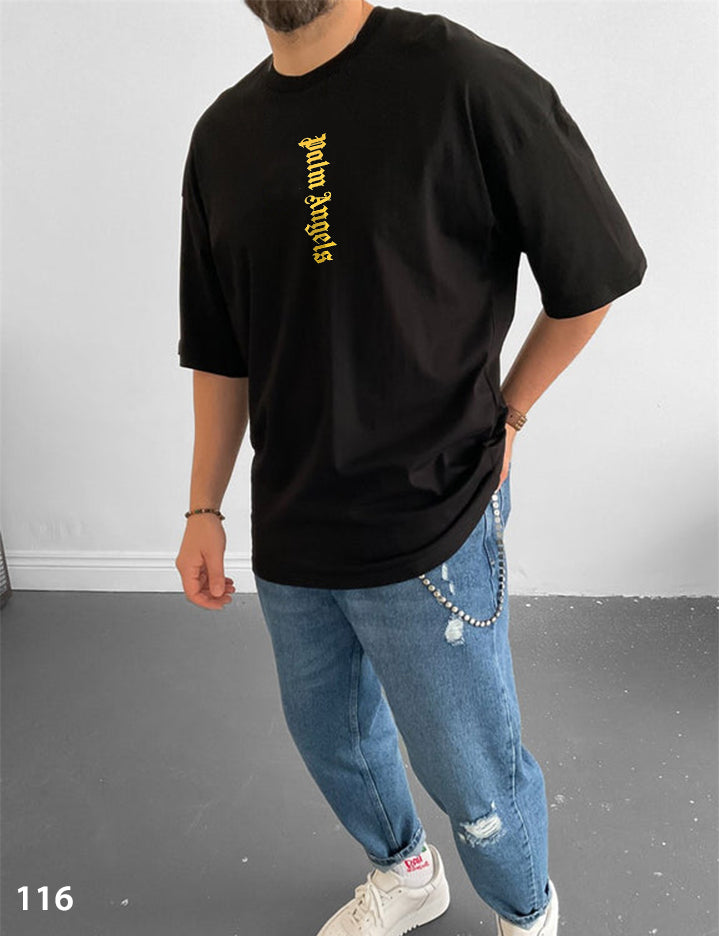 Palm Black T-Shirt Oversize - 40% Off