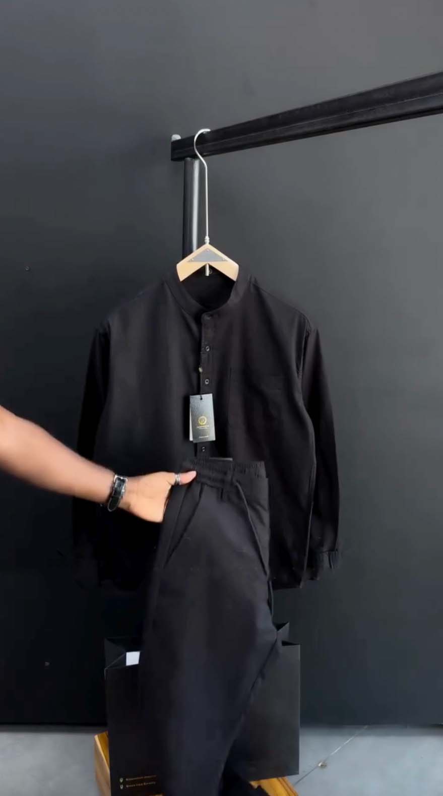 Linen Ban Collar Co-ord Set - Pre Order