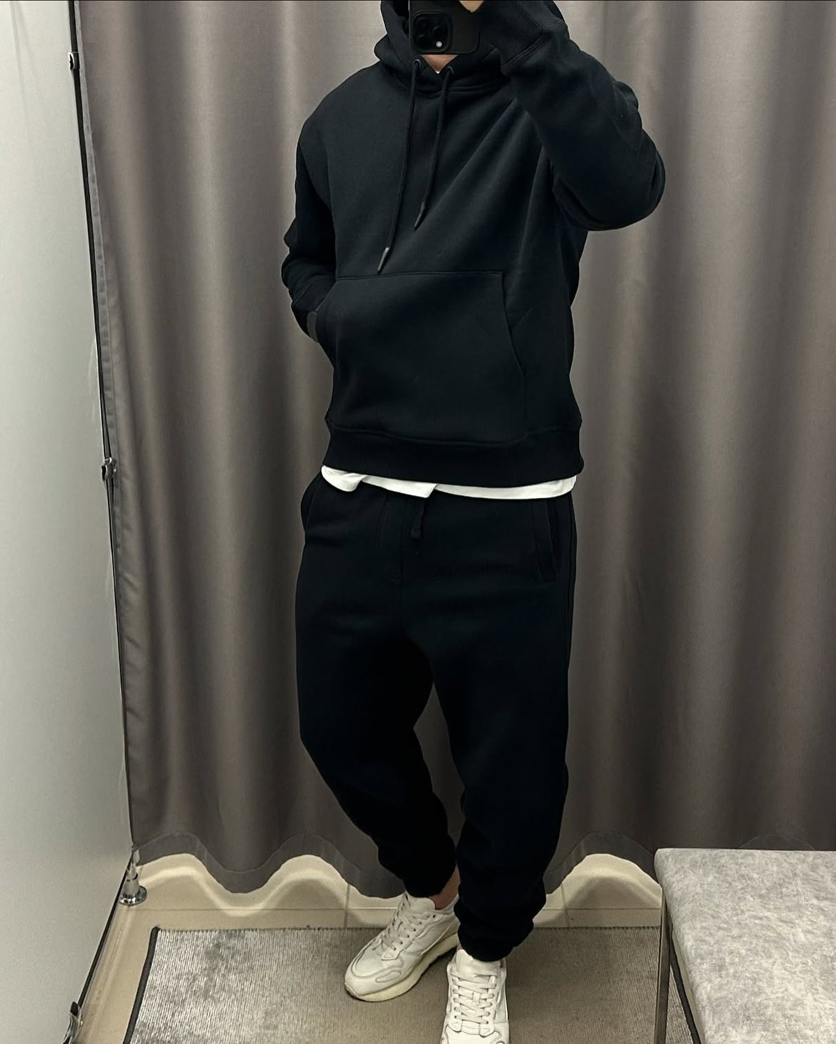 Men Oversized Fleece Hoodie Set