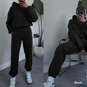 Women Cropped Hoodie Set