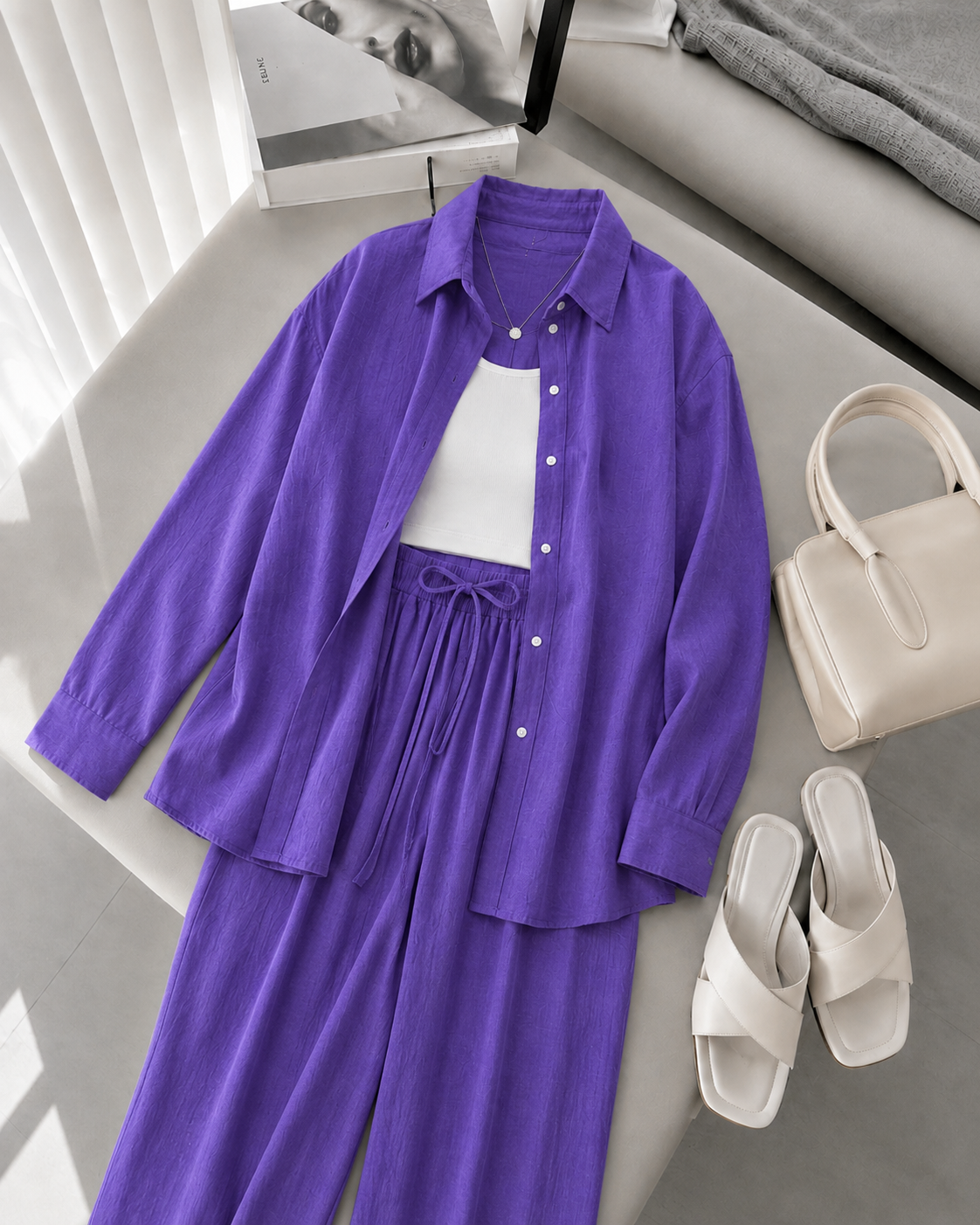 Women Noir Ease Co-ord Set - Summer Arrival
