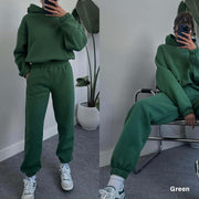 Women Cropped Hoodie Set