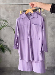 Front Pock Long Shirt & Trouser - Premium Viscose