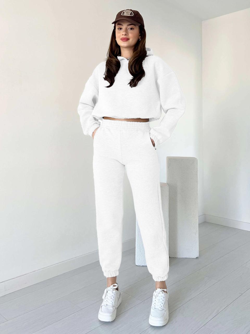 Women Cropped Hoodie Set - 60% Off