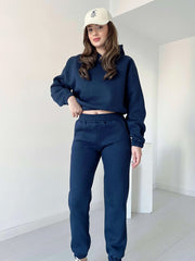 Women Cropped Hoodie Set - Last Stock