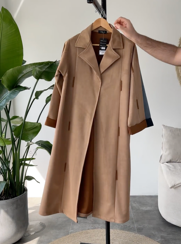 Suede Leather Desert Long Coat