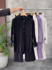 Front Pock Long Shirt & Trouser - Premium Viscose