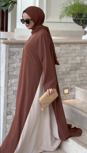 Crepe Two Color Abaya