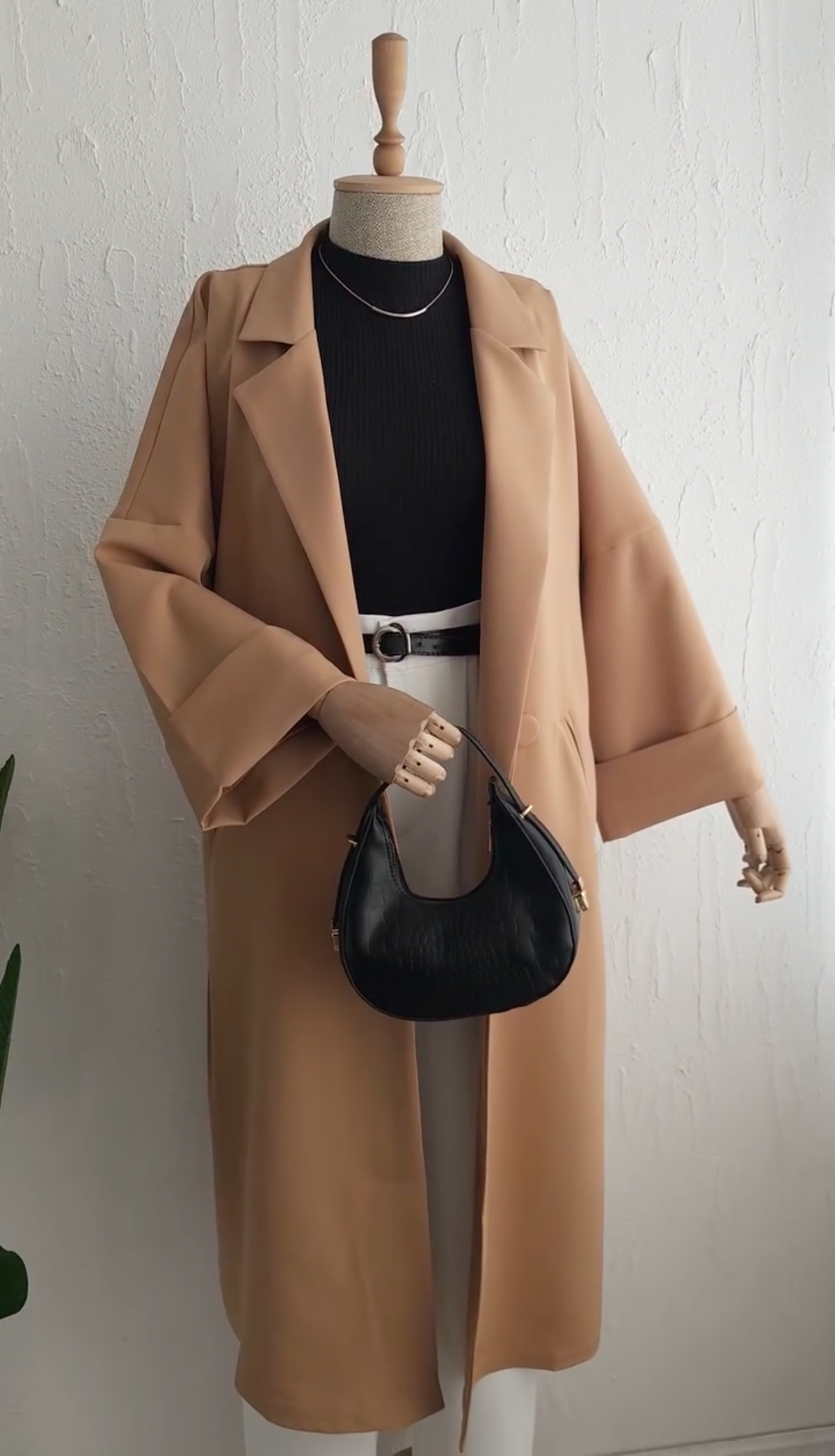 Modest Crepe Trench Coat - 50% Off