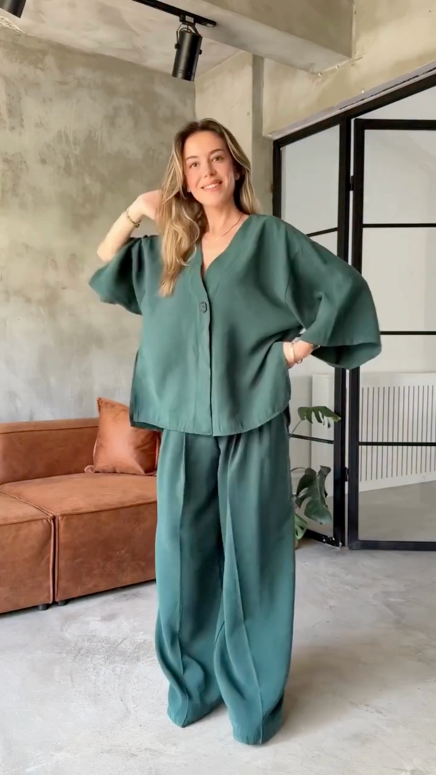 Clara Anti-Fit Tunic Top & Wide Leg Trouser - Pre Order