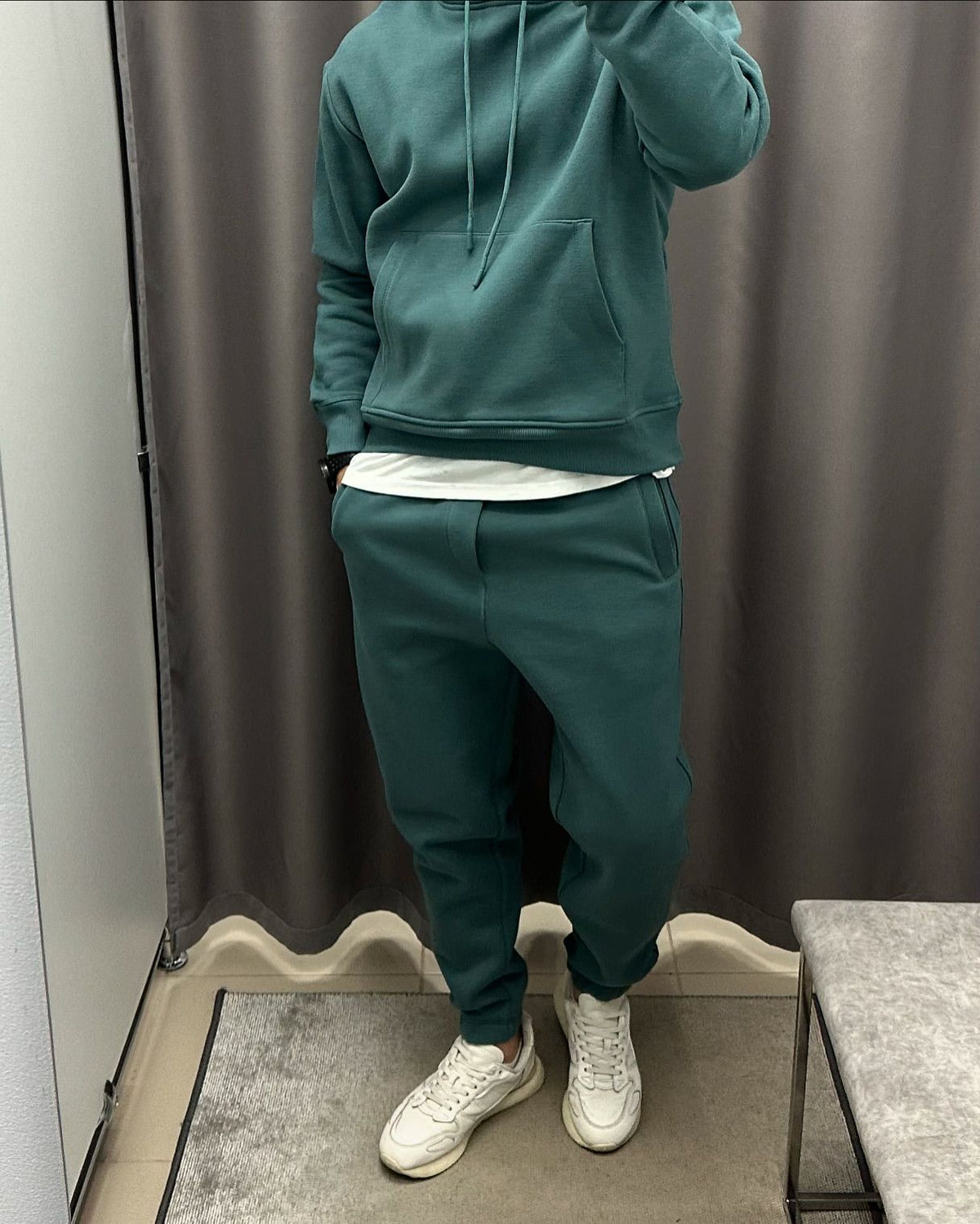 Men Oversized Fleece Hoodie Set