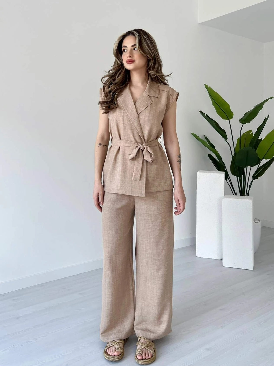 Tied Vest & Pant Set