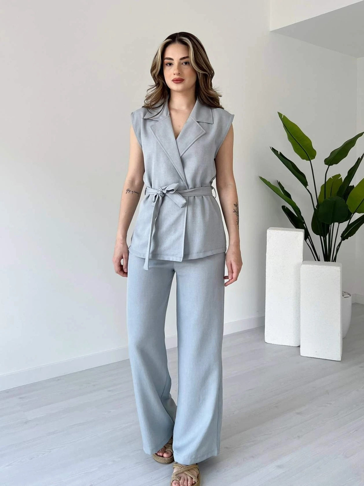 Tied Vest & Pant Set