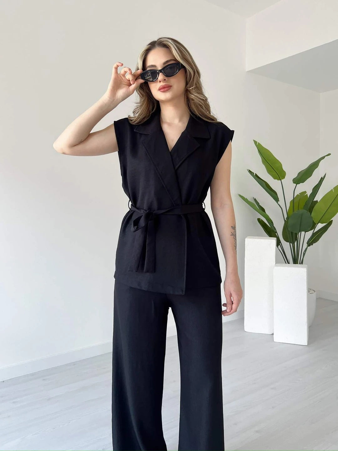 Tied Vest & Pant Set
