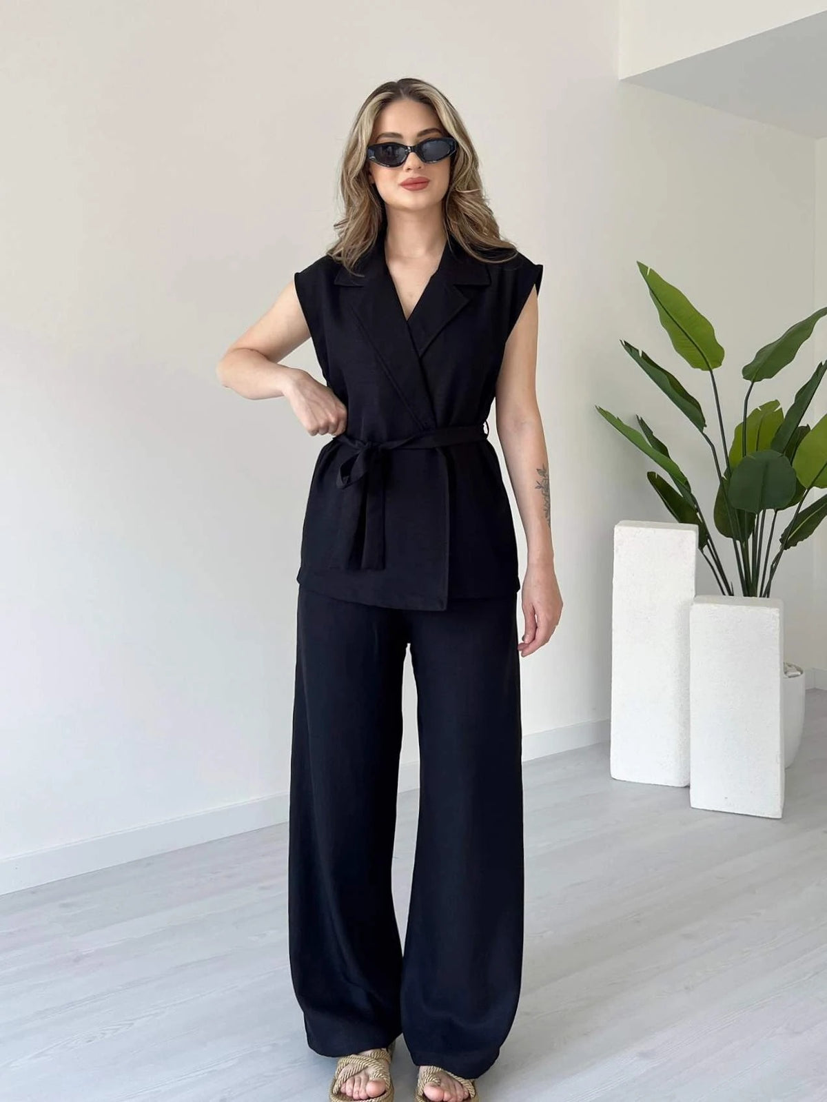 Tied Vest & Pant Set