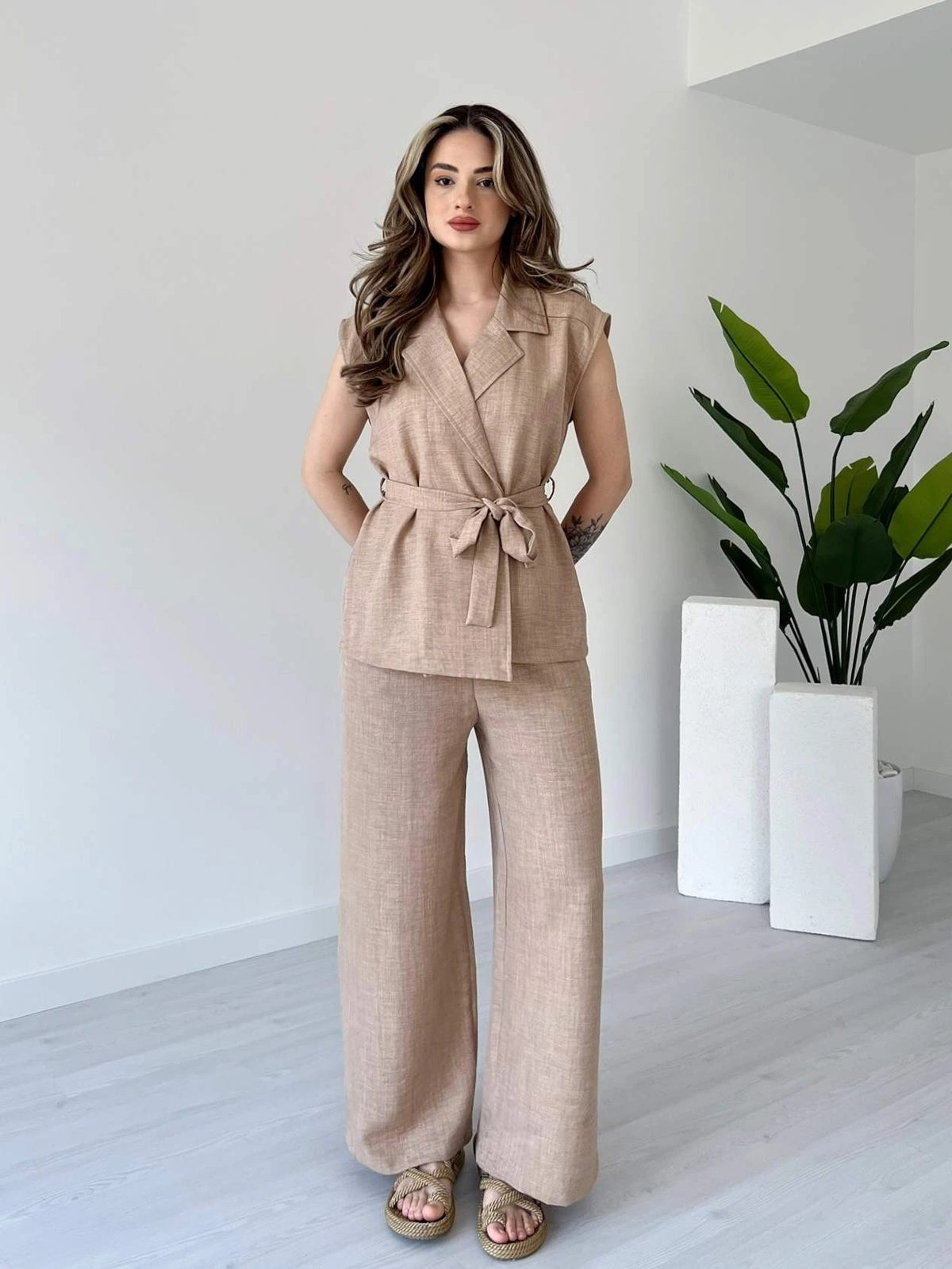 Tied Vest & Pant Set