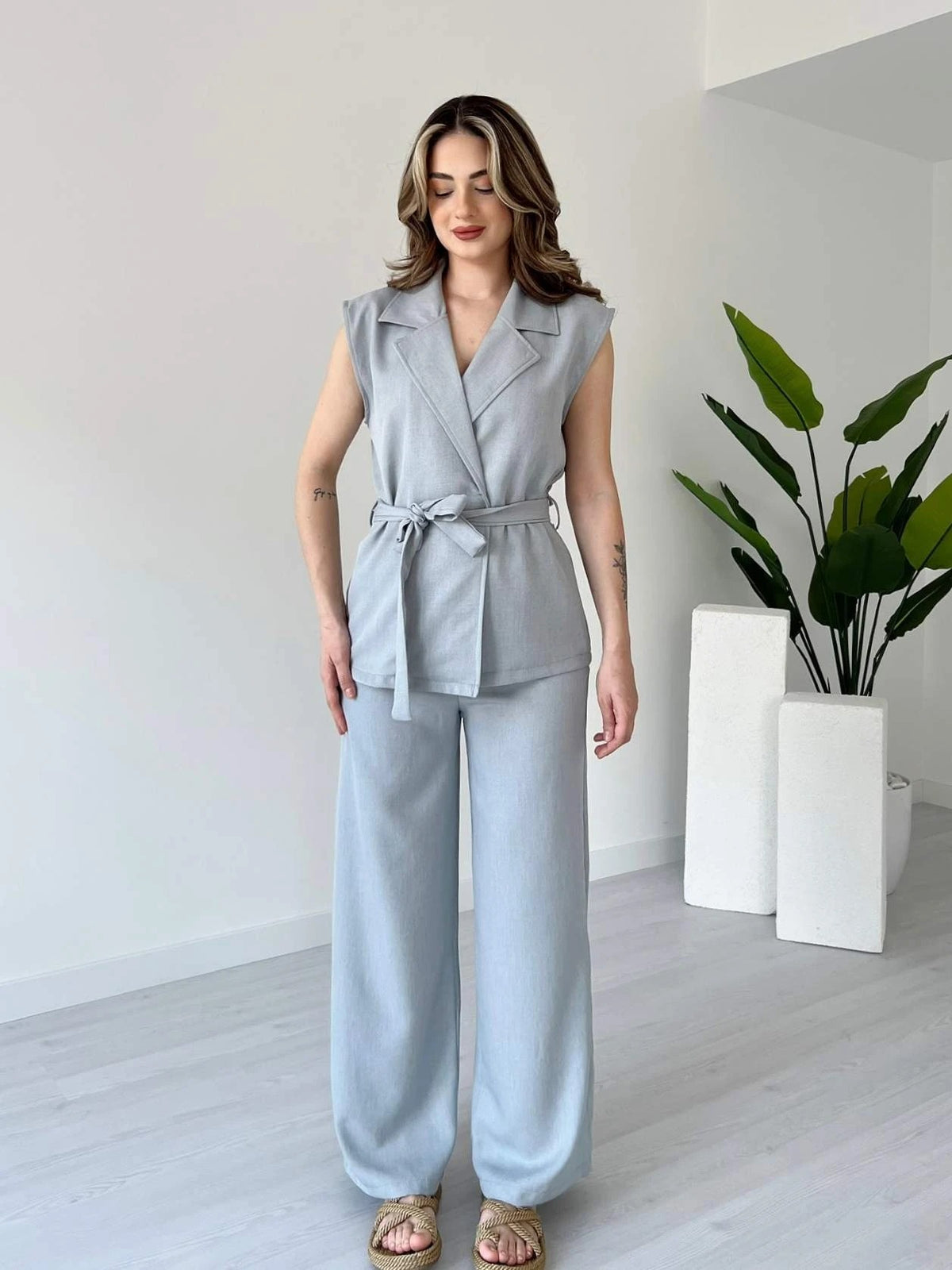 Tied Vest & Pant Set