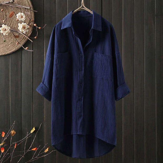 Women Long Shirt Linen