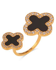 Midnight Clover Ring