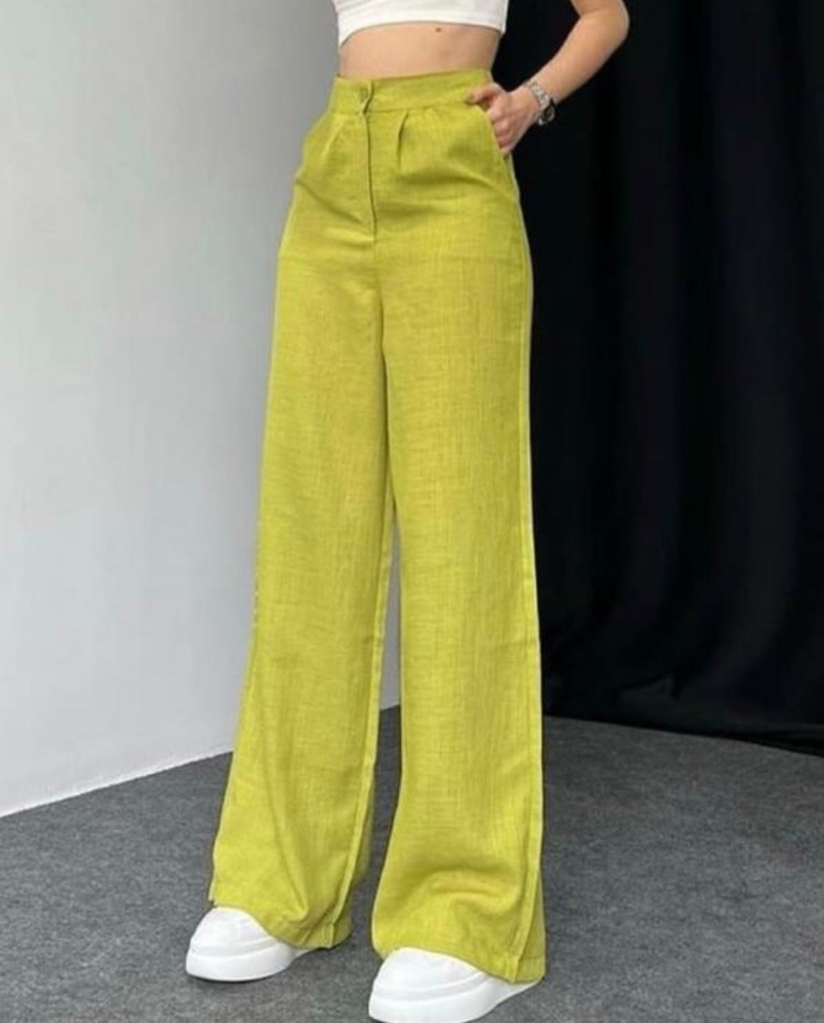 High Waist Palazzo - Linen