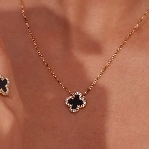 Midnight Clover Necklace