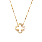 Hollow Clover Studded Necklace