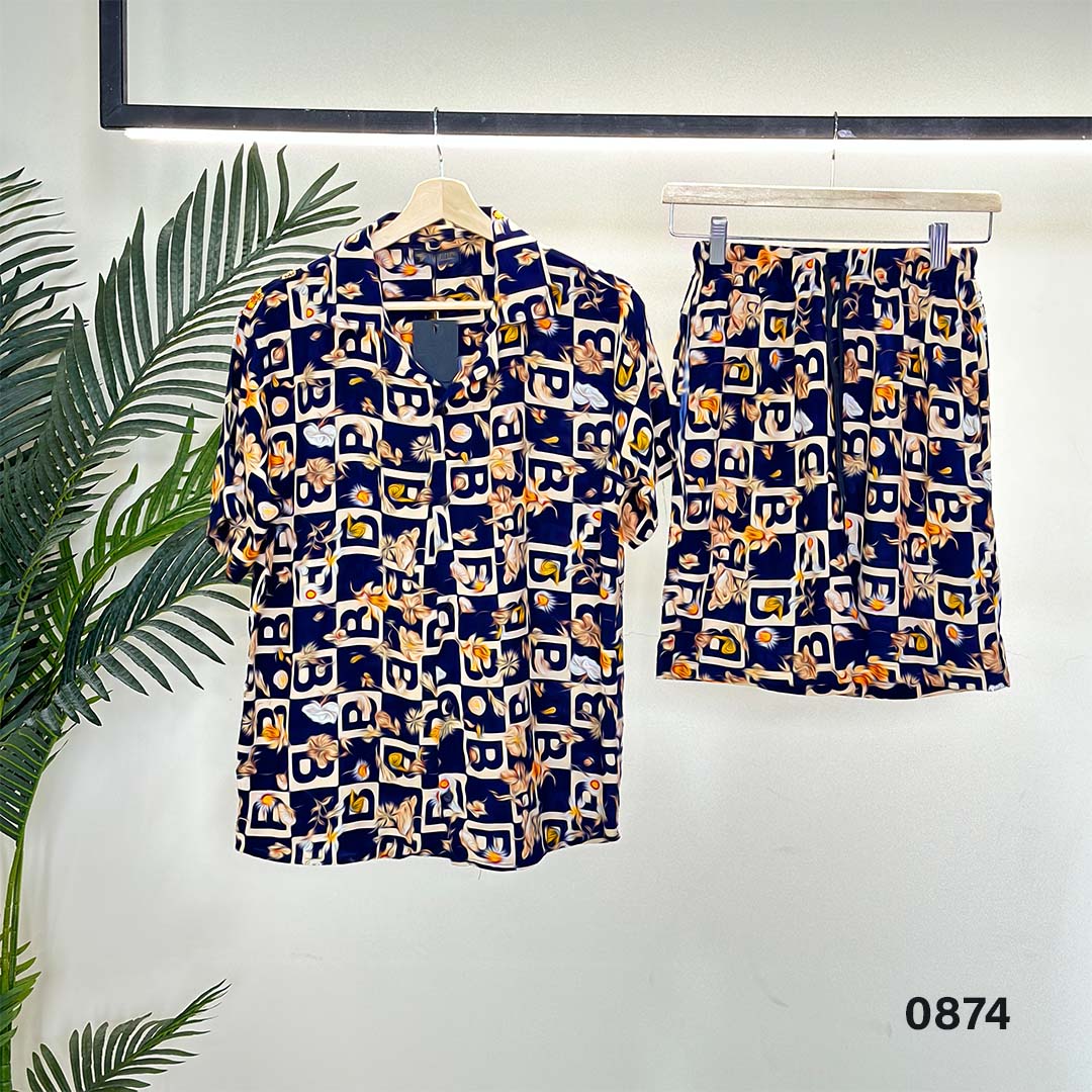 Retro Floral Hawaiian Set - 0874