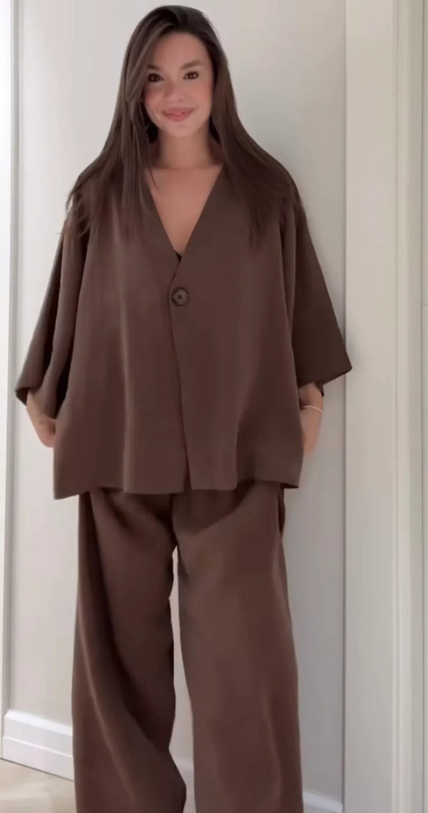 Clara Anti-Fit Tunic Top & Wide Leg Trouser - Pre Order