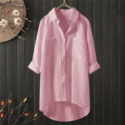 Women Long Shirt Linen