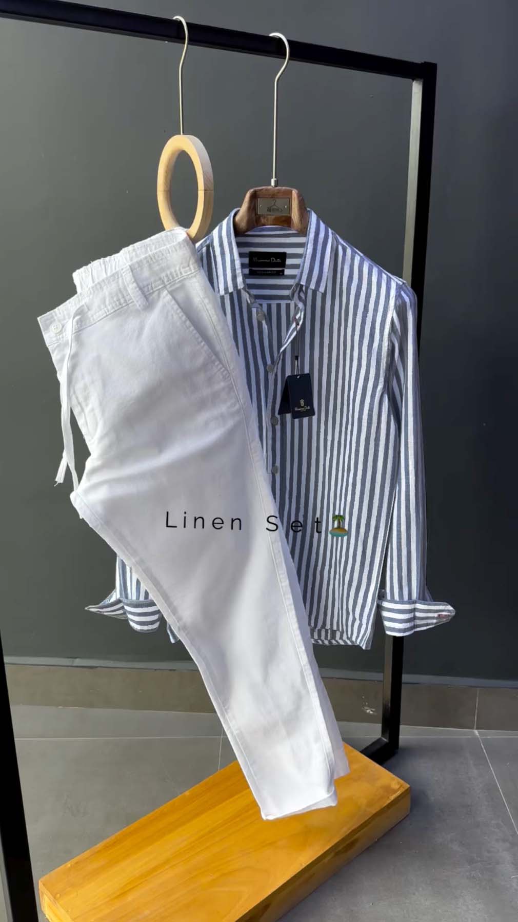 Stripe Shirt & Linen Pants - Exclusive