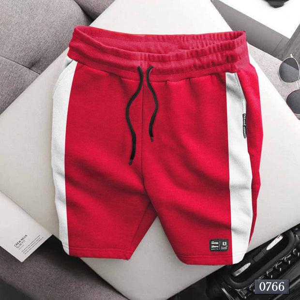 Red Side Stripe Casual Shorts -0766