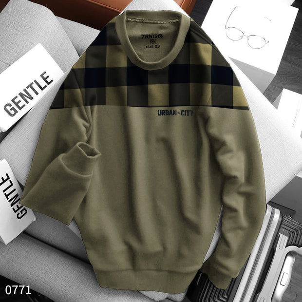 Sand Checks Fleece Sweatshirt