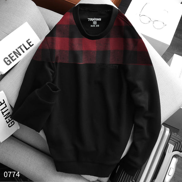 Black & Red Check Fleece Sweatshirt