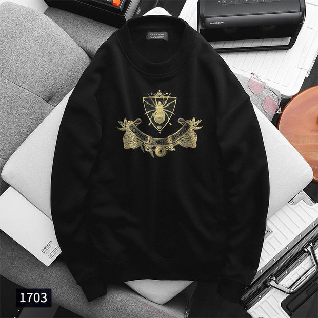 Z.M Men Embroidered Black Sweatshirt