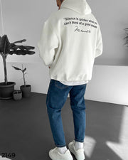 M.Ali Quote Oversize Hoodie - White