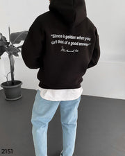 M.Ali Quote Oversize Hoodie - Black