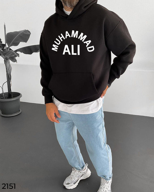 M.Ali Quote Oversize Hoodie - Black