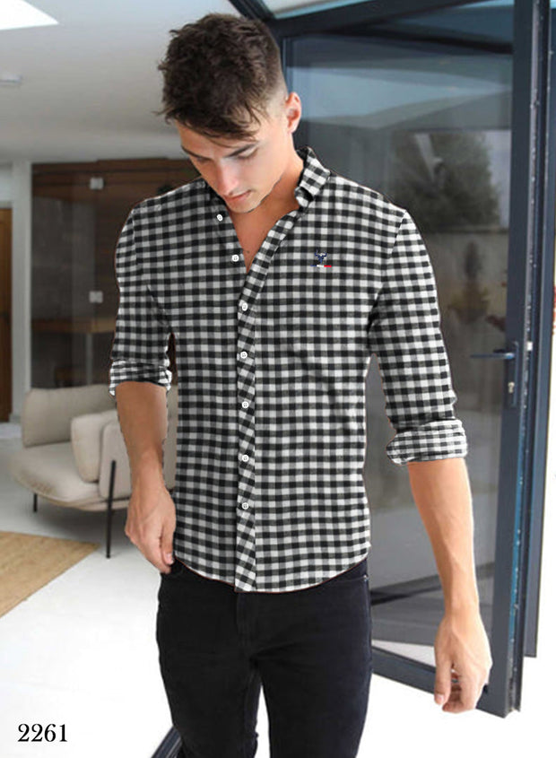 Checked Formal Shirt - Black