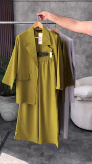 Women British Long Coat Set