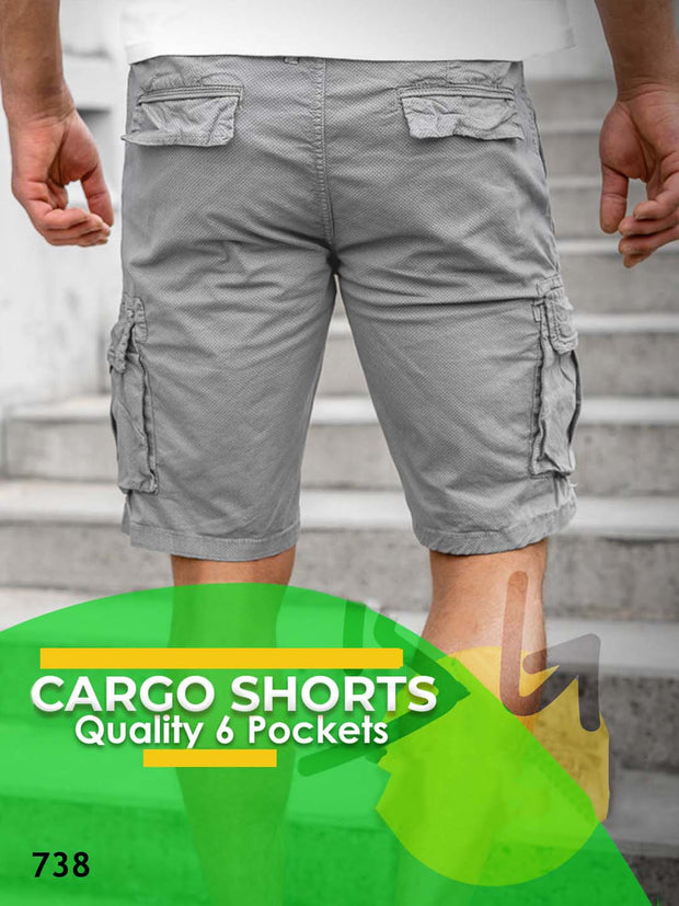 Light Grey Cargo Shorts -0738