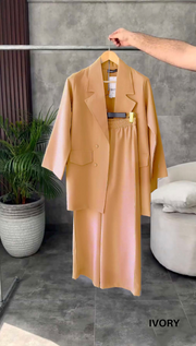 Women British Long Coat Set