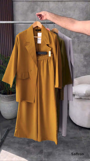 Women British Long Coat Set