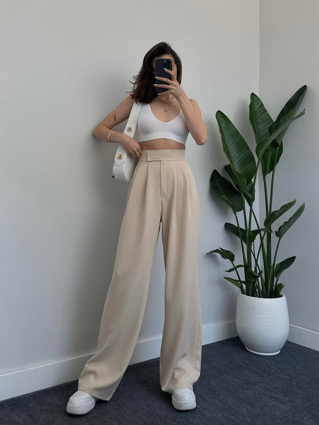 Velcro Closure Palazzo Trousers