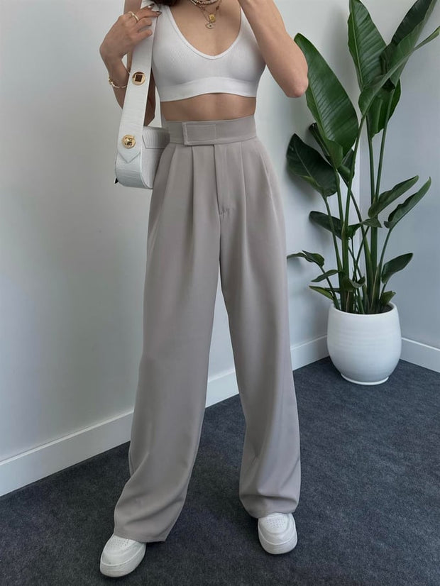 Velcro Closure Palazzo Trousers