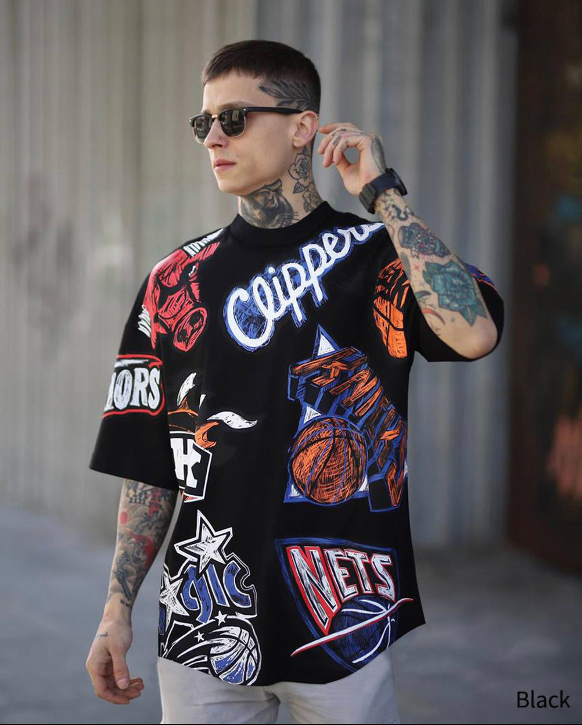 Oversize Clipper Printed T-Shirt - 40% Off